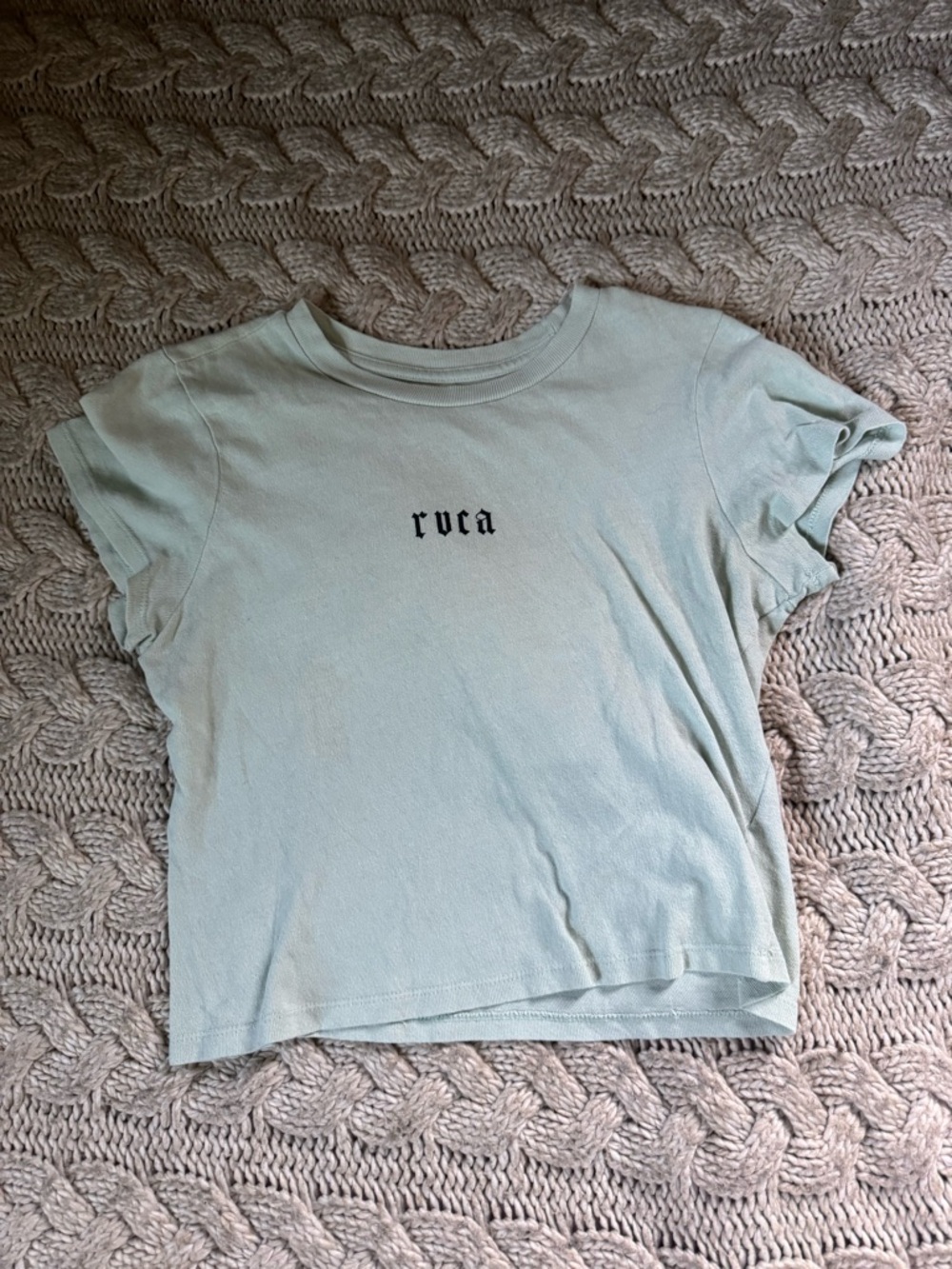 RVCA Mint Green Short Sleeve “send nudes” Crew Tee